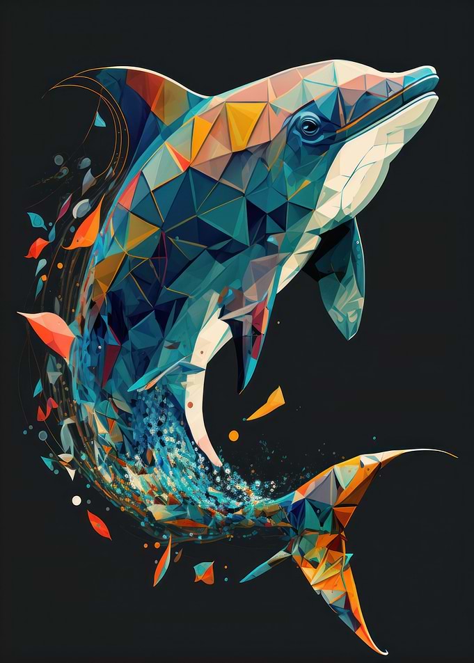Abstract Geometric Dolphin
