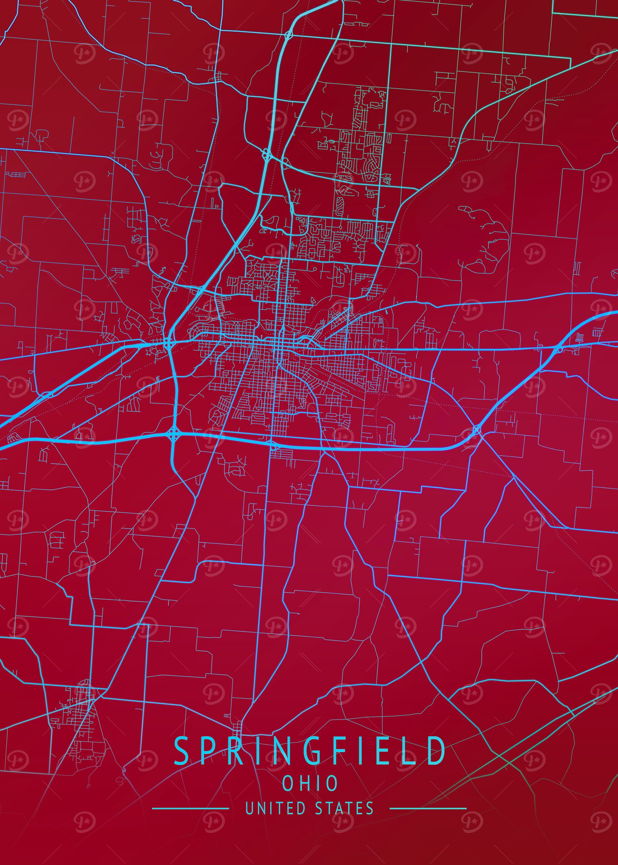 Springfield USA City Map