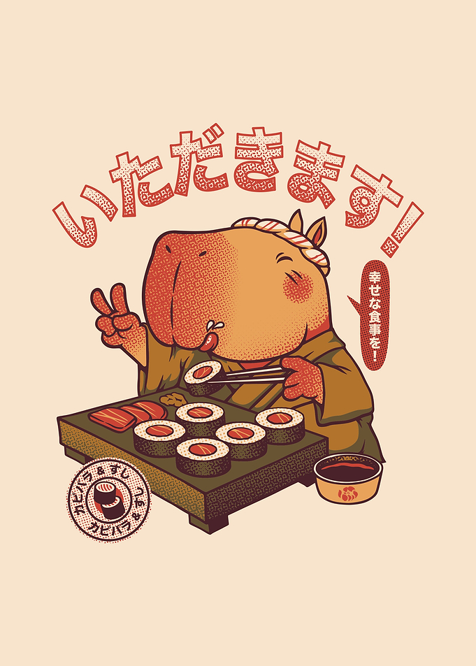Sushi Chef Cute Capybara
