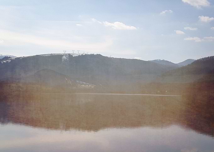 Vintage mountain lakescape