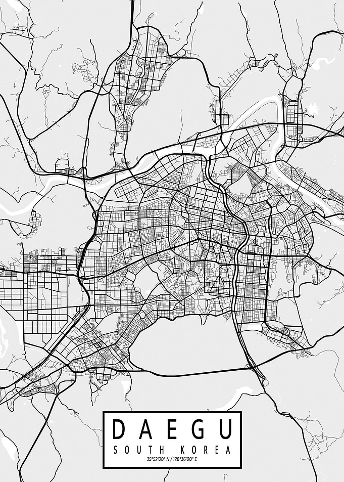 Daegu City Map Light