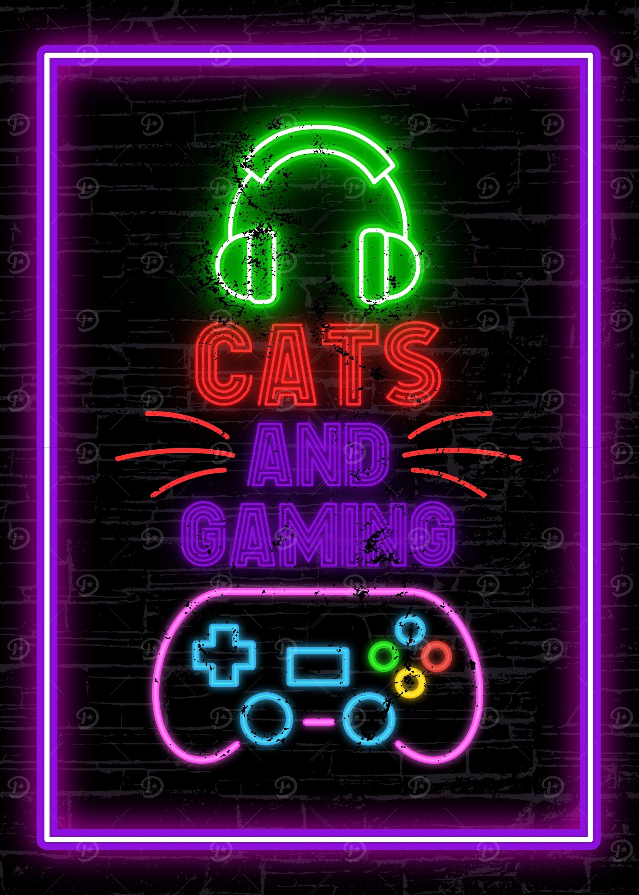Cats and Gaming Neon