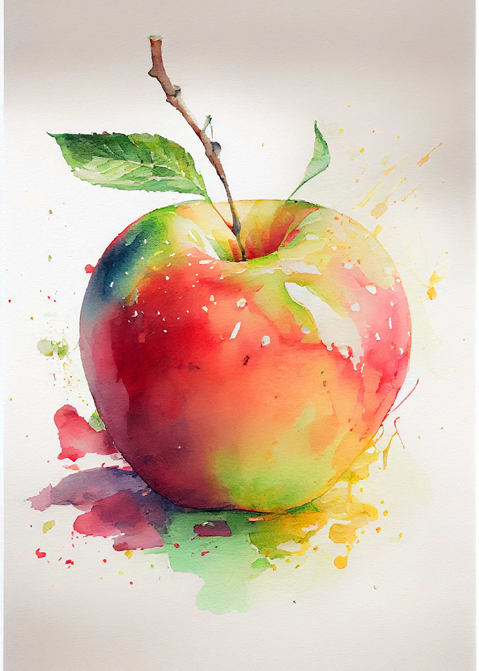 Apple Watercolor