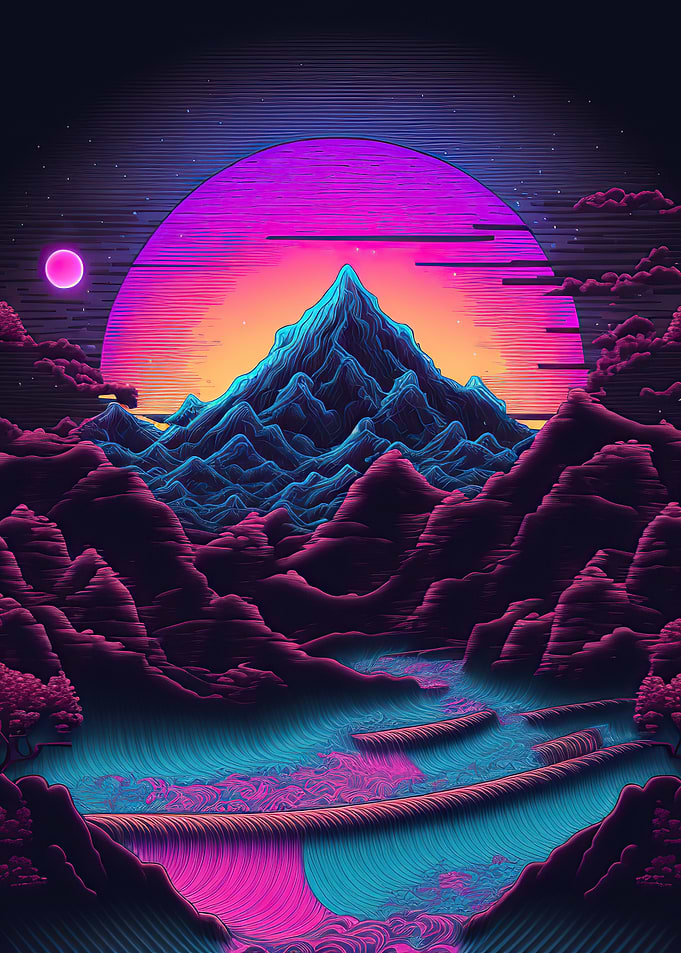 mount fuji japan retro