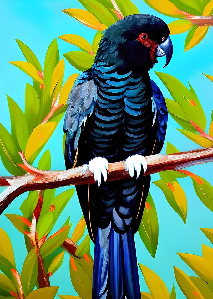 Black cockatoo perched