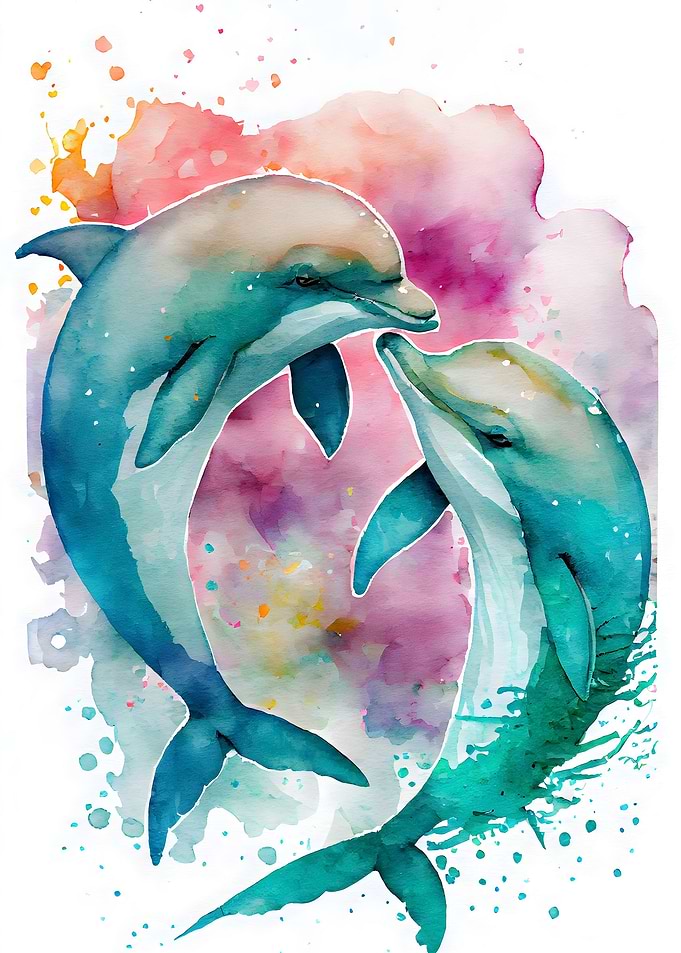 Dolphin Couple Love Story