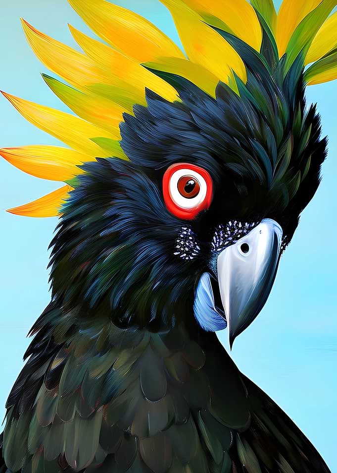 Black cockatoo yellow