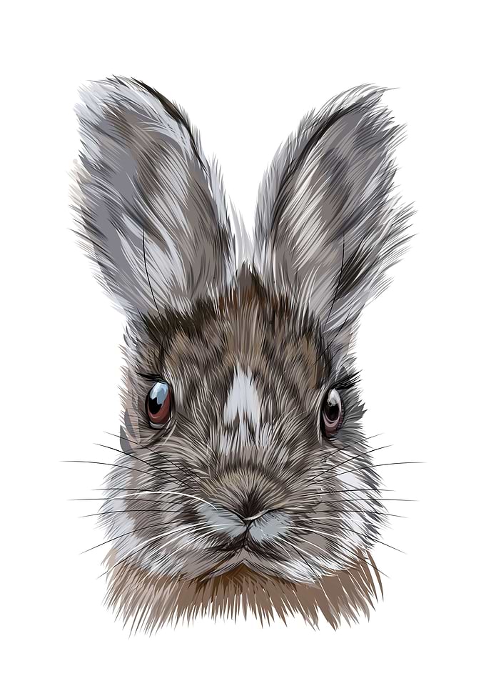 Rabbit head portrait