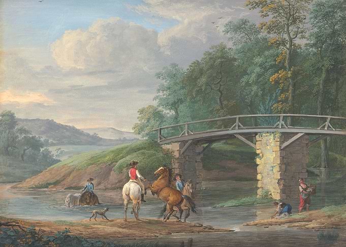 Horses in the pond