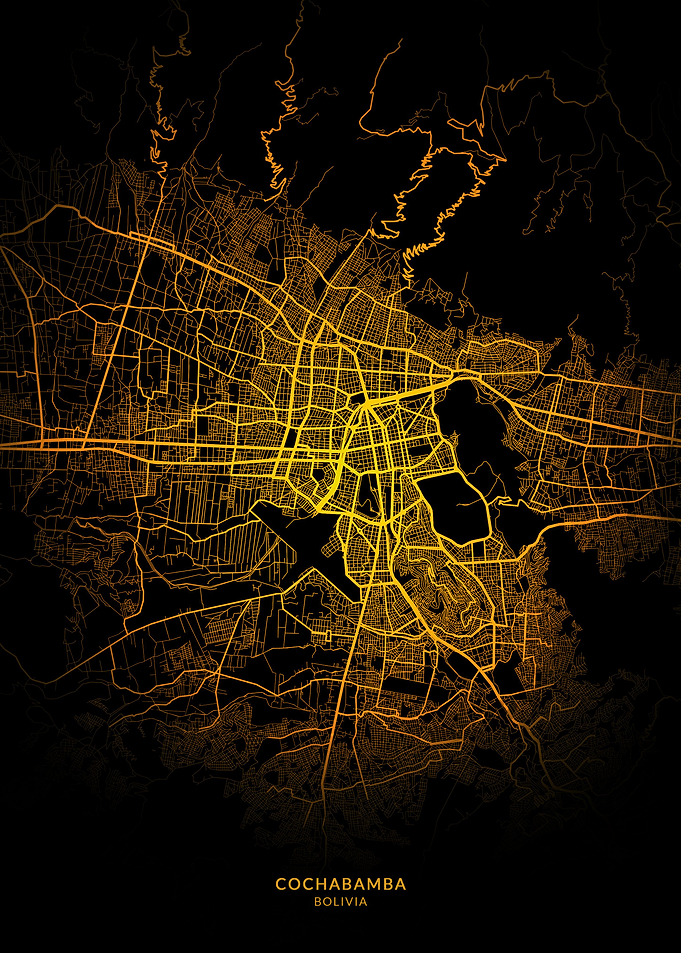 Cochabamba City Map Gold