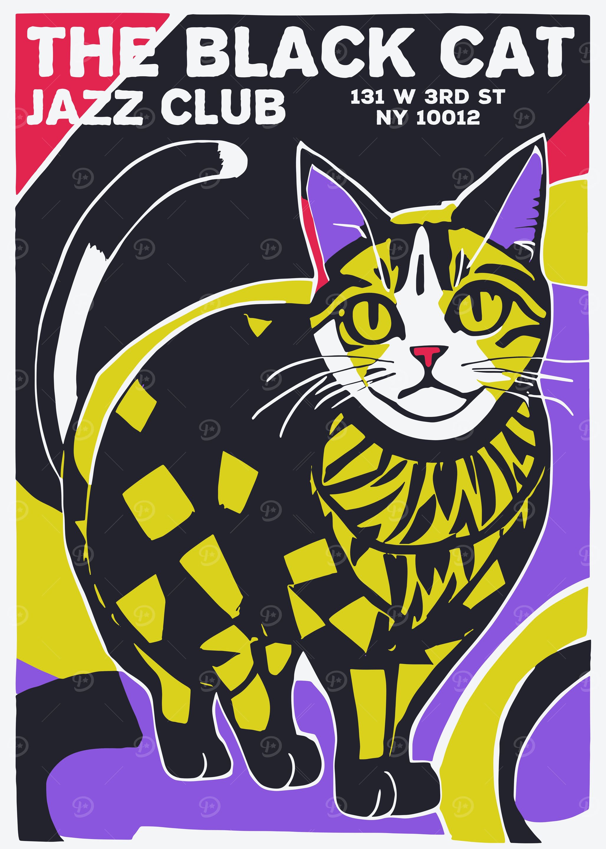 Black Cat Jazz Club Poster