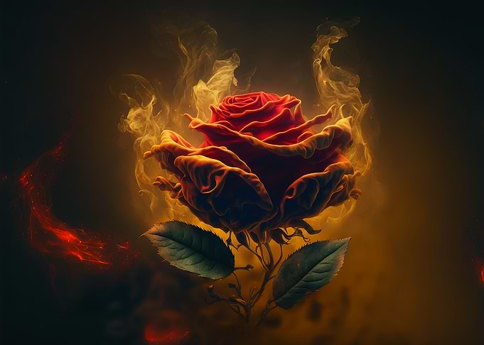 Abstract red rose
