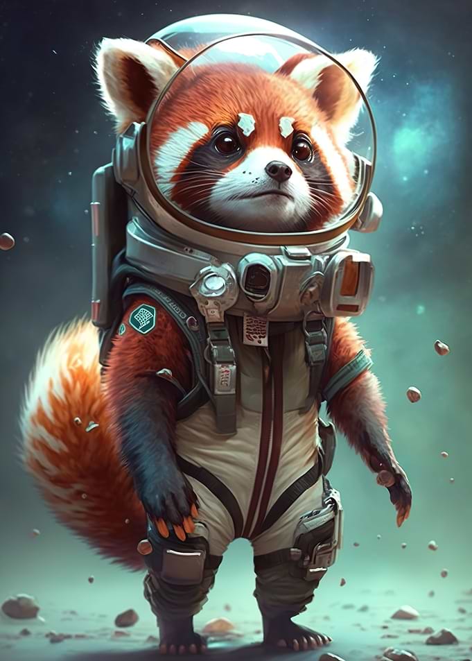 Astronaut Space Red Panda