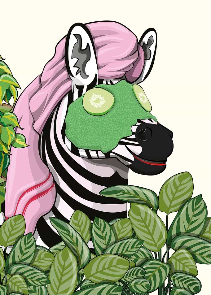 Zebra relaxing face mask