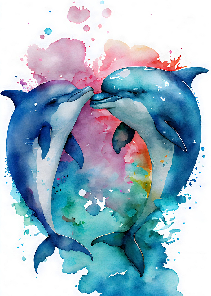 Dolphin Couple Love Story