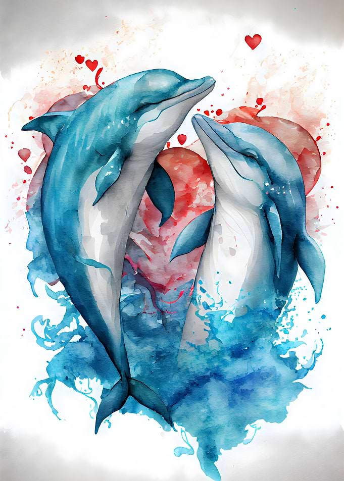Dolphin Couple Love Story