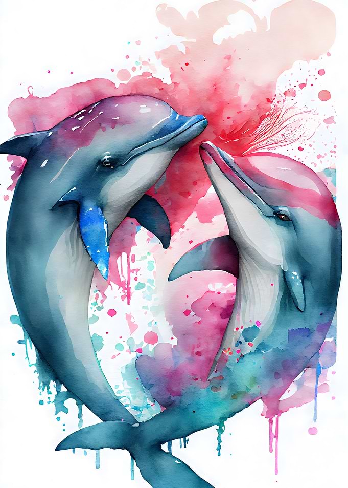 Dolphin Couple Love Story