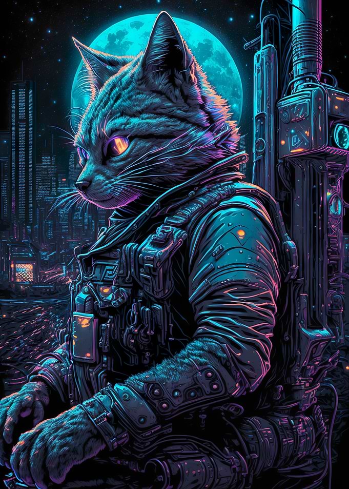 Cat Human Cyberpunk