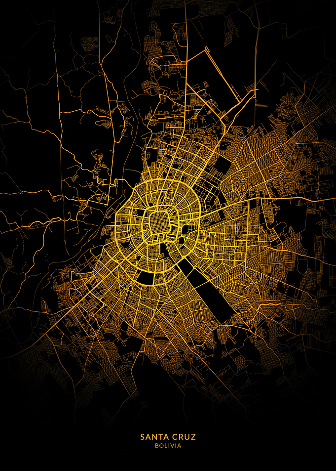 Santa Cruz City Map Gold