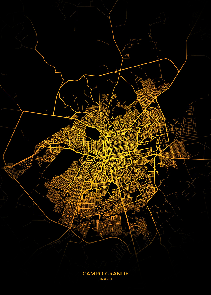 Campo Grande City Map Gold