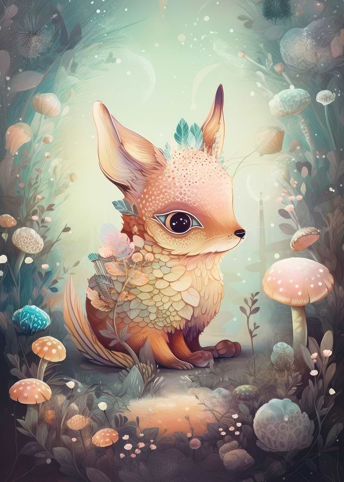 Whimsical dreamy Fox