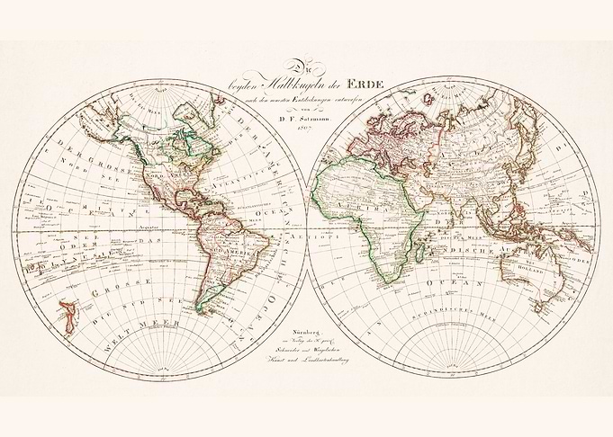 Vintage World Map Globe