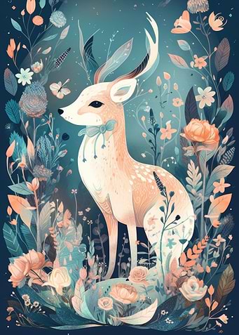 Dear Illustration Blue
