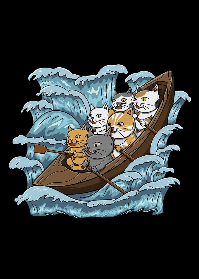 Paddle Boat Cats Designs