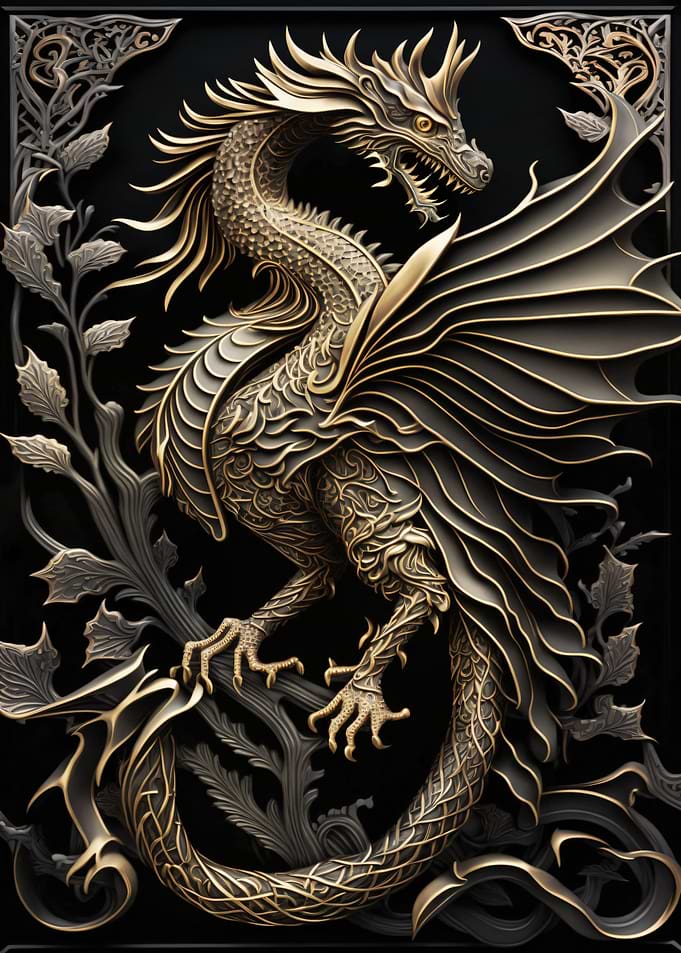 King Of Dragon Art Deco