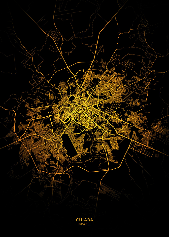 Cuiaba City Map Gold