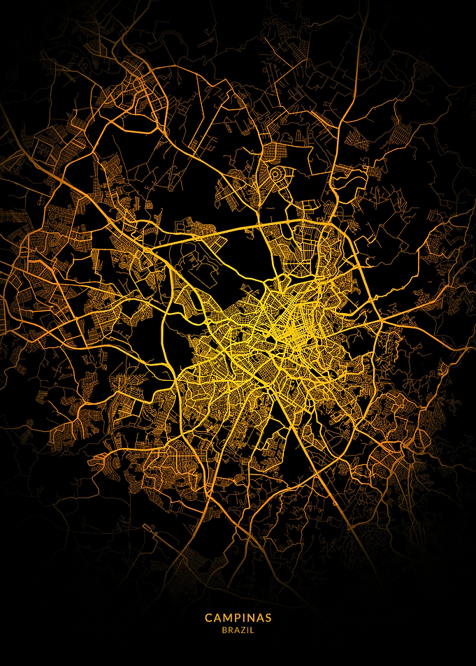 Campinas City Map Gold