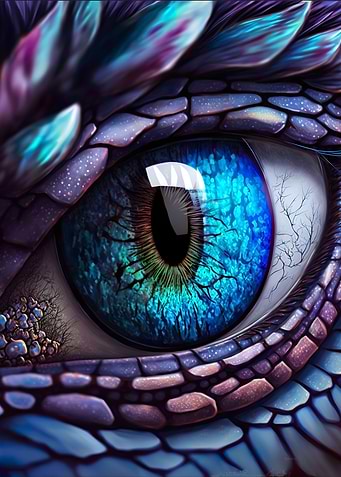 Fantasy Blue Dragon Eye