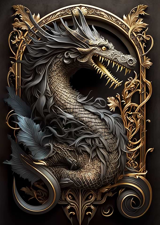 Legendary Dragon Art Deco