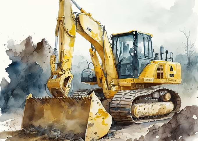 Watercolor excavator