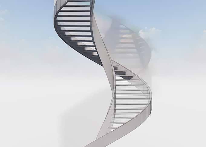 Watercolor sketch of stair