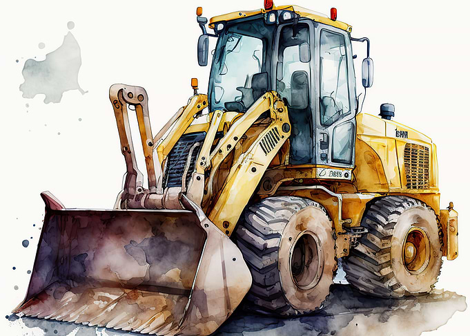 Watercolor excavator