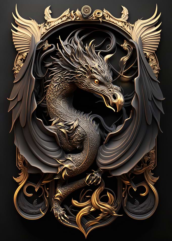Magical Dragon Art Deco