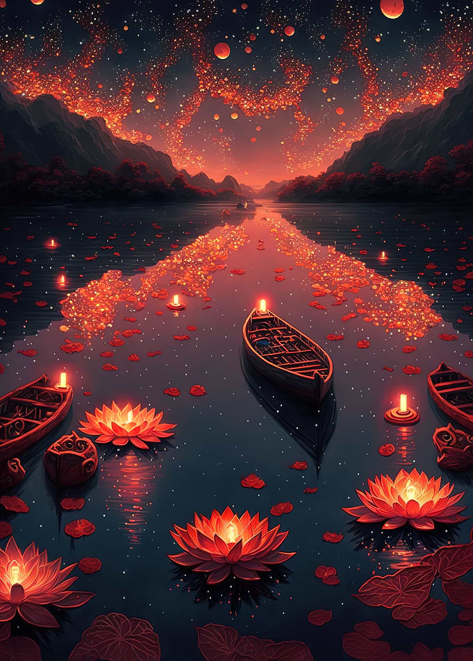 glowing paper lanterns