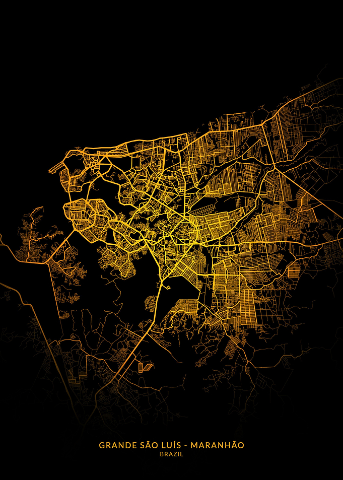 Sao Luis City Map Gold