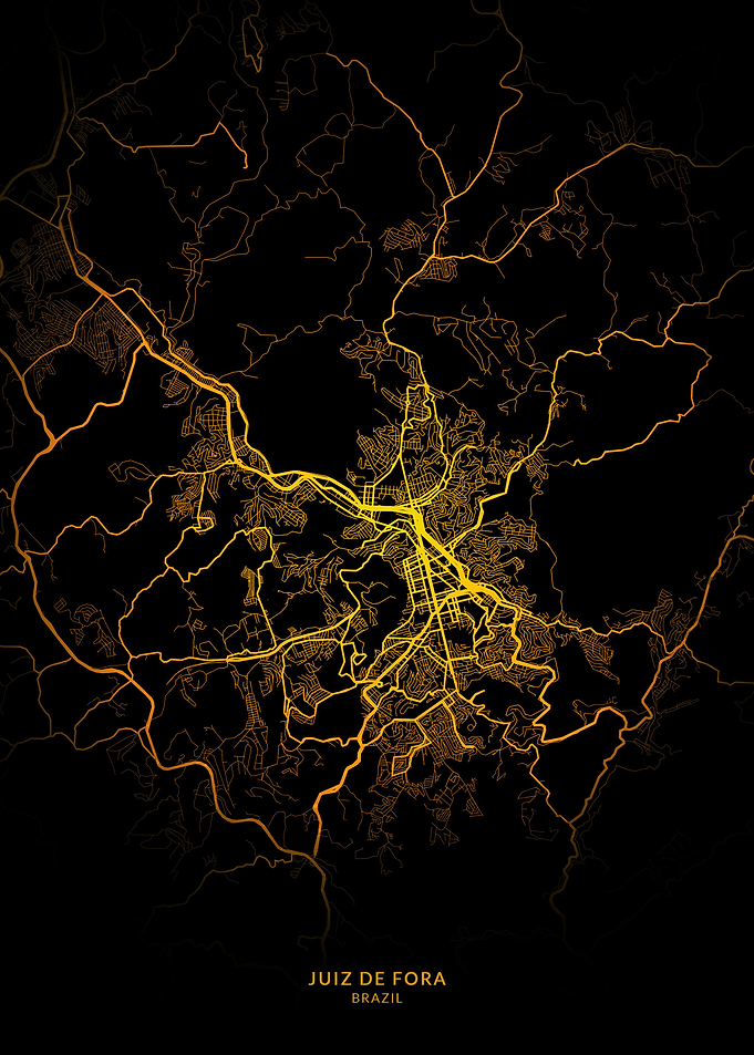 Juiz de Fora City Map Gold