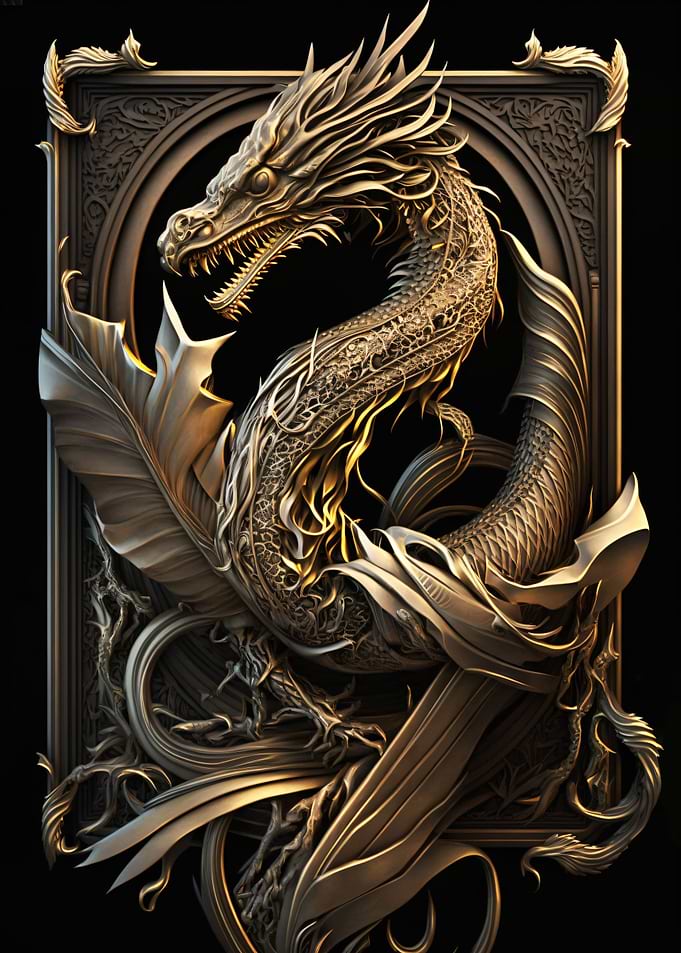 Serpent Flame Art Deco