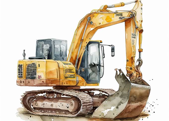 Watercolor excavator