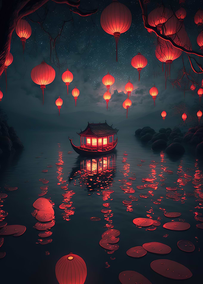 glowing paper lanterns
