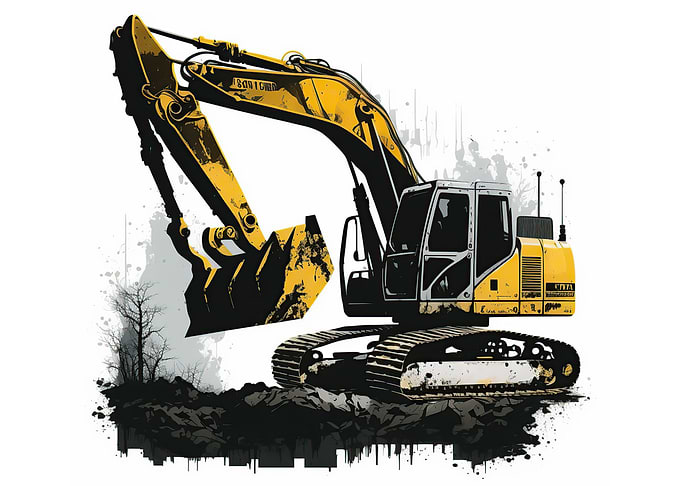 Watercolor excavator