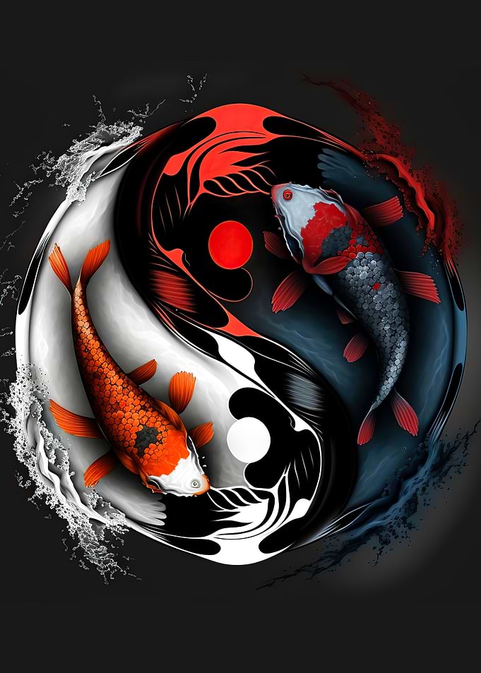 Yin yang koi fish