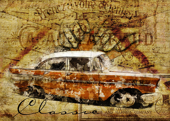 grunge car poster