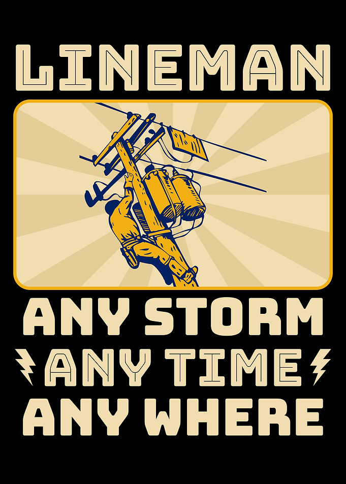 Retro Electrician Lineman