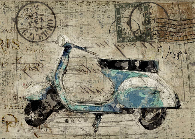 Classic vespa poster