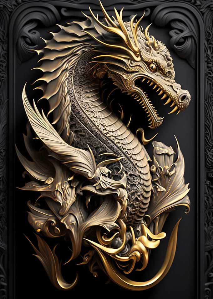 Mystic Dragon Art Deco