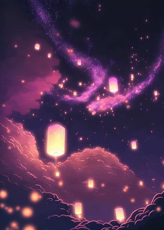 glowing paper lanterns